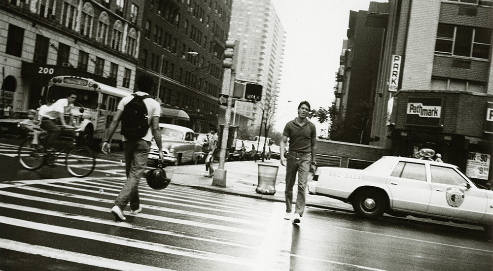 black and white image of people on a city street from the 1970s. image: Andy Warhol, People on the Street, undated. Gelatin silver print, 8 x 10 in. Gift of the Andy Warhol Foundation for the Visual Arts, Inc., The Andy Warhol Photographic Legacy Project, University of South Florida Collection.